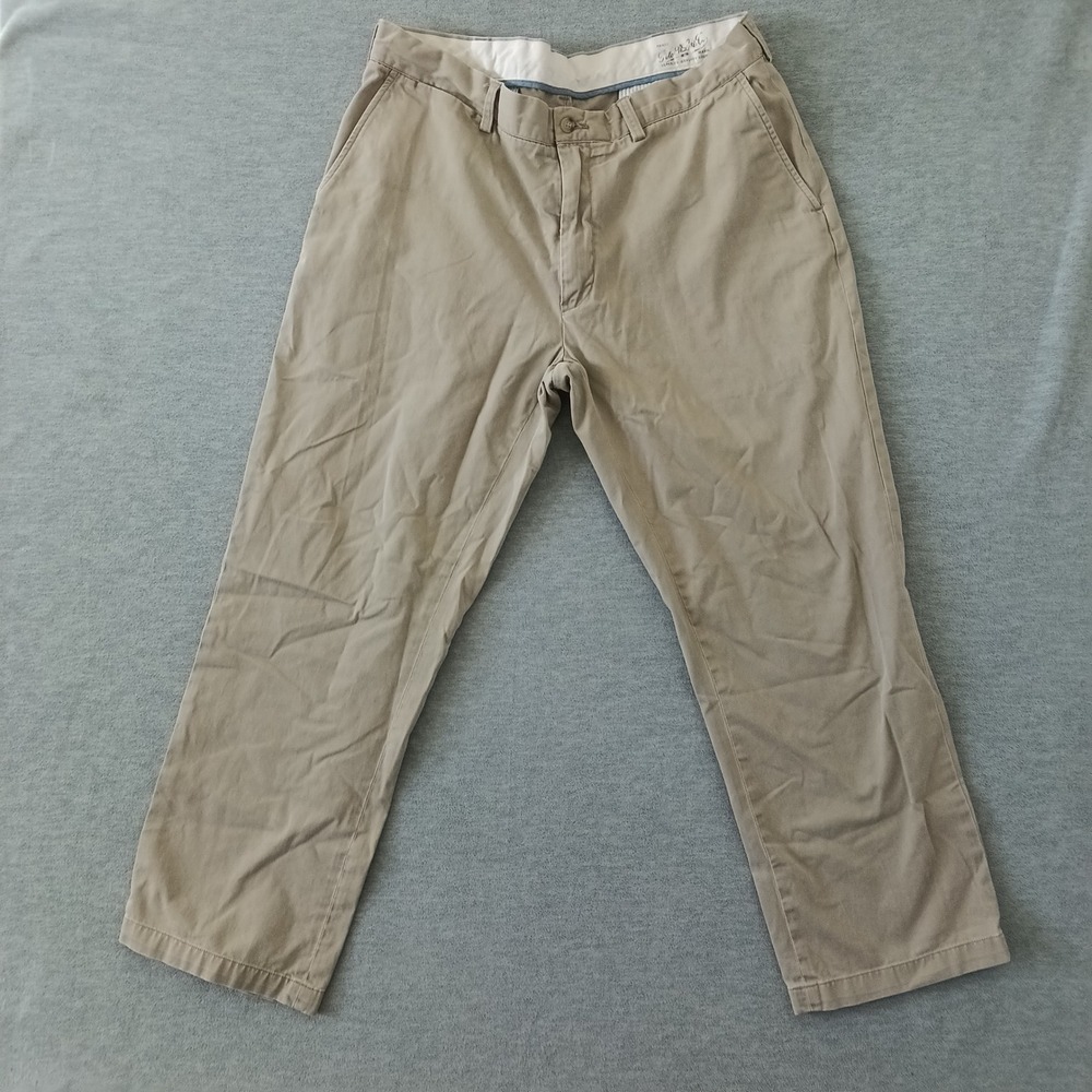 Polo Ralph Lauren Mens Relaxed Fit Chino Pants Tan Khaki Cotton 36x30 Flat Front